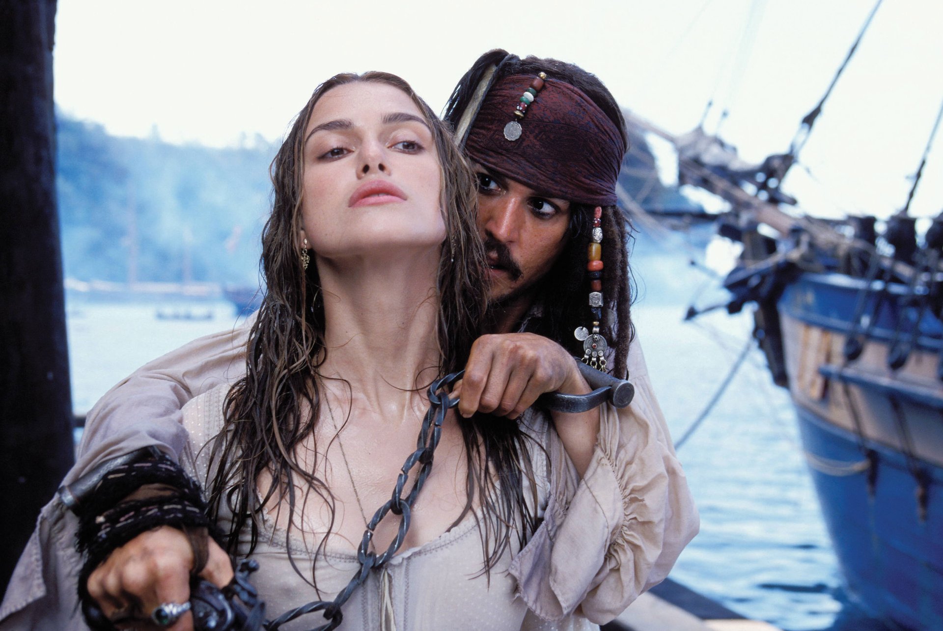 Download Elizabeth Swann Keira Knightley Jack Sparrow Johnny Depp Movie Pirates Of The Caribbean 8456