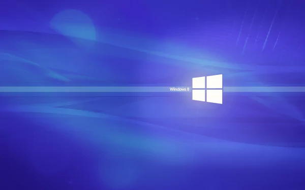 A vibrant HD desktop wallpaper featuring a smooth blue gradient background with the Windows logo, representing Microsoft and Windows 8 technology.