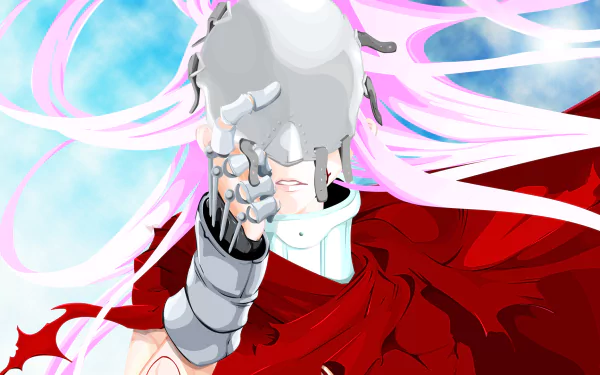 HD PC desktop wallpaper featuring Shiro from Deadman Wonderland in vibrant anime style with dynamic light effects and flowing hair.