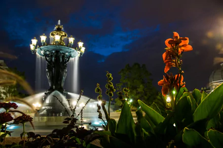 man made Bartholdi Fountain HD Desktop Wallpaper | Background Image