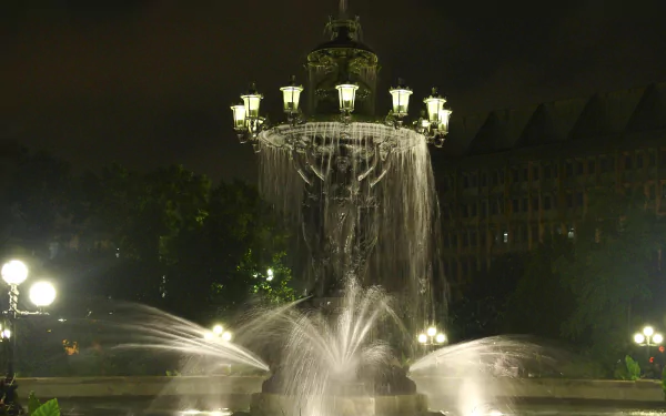 man made Bartholdi Fountain HD Desktop Wallpaper | Background Image