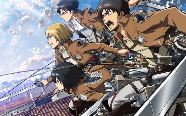 Anime Attack On Titan Armin Arlert Eren Yeager Levi Ackerman Mikasa Ackerman HD Wallpaper | Hintergrund