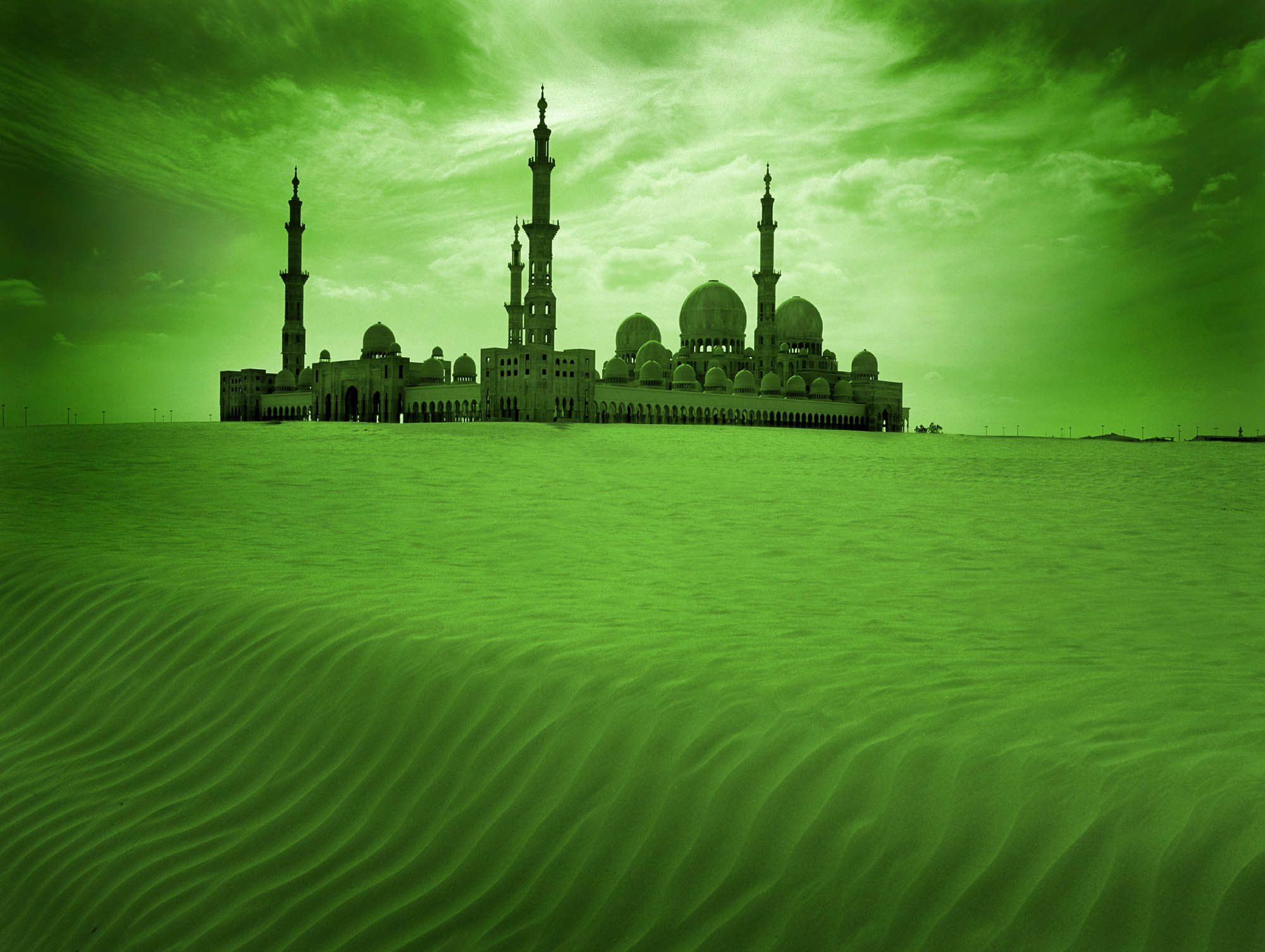 green mosque wallpaper