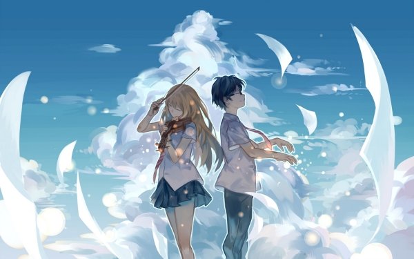 Anime Your Lie in April Kousei Arima Kaori Miyazono HD Wallpaper | Background Image