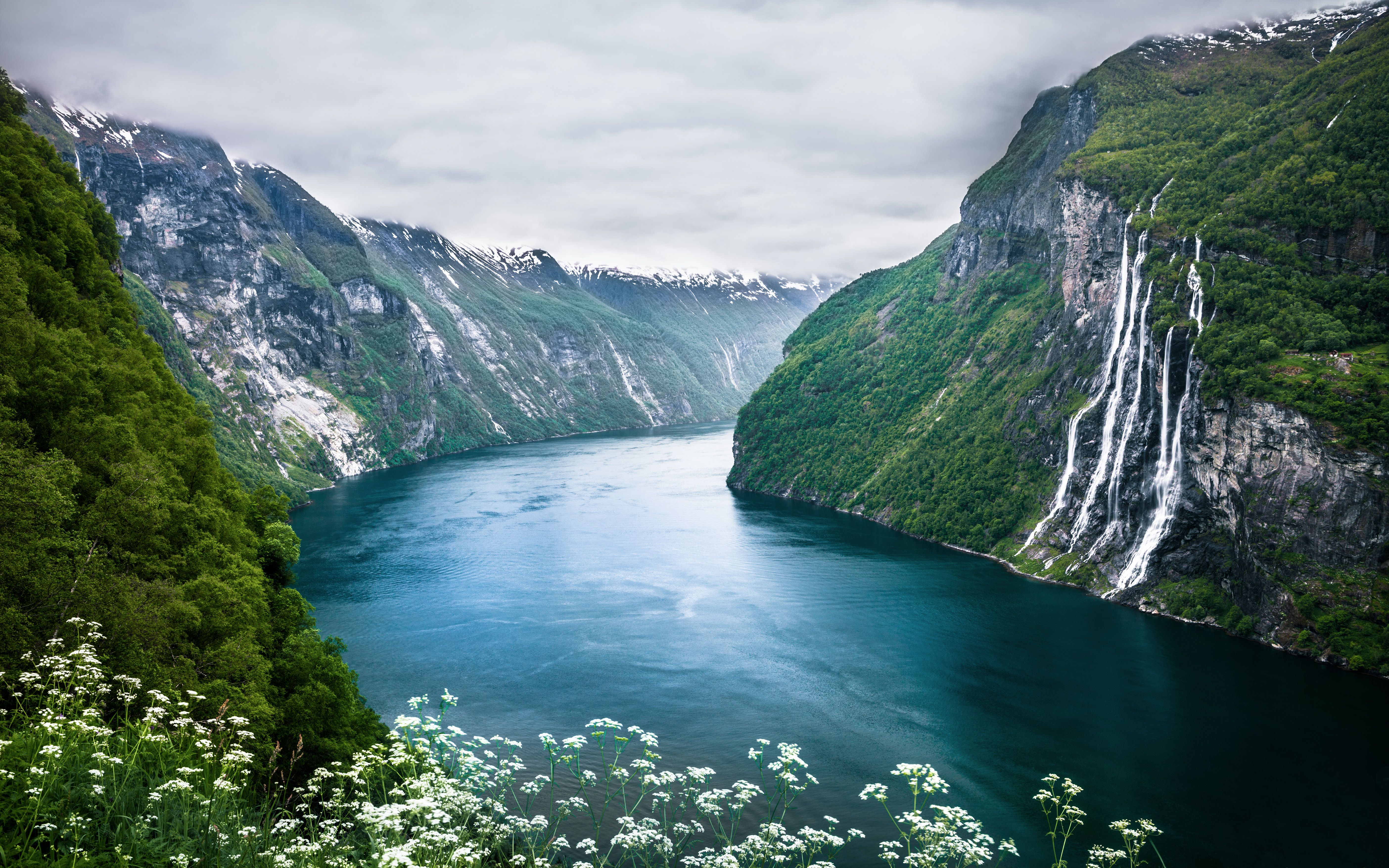Earth Seven Sisters Waterfall, Norway HD Wallpaper | Background Image