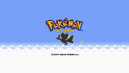HD desktop wallpaper featuring Ho-oh from Pokémon, with the title Pokémon Gold Version in vibrant colors against a blue sky backdrop. A nostalgic nod to the classic games Gold and Silver.