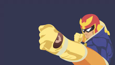 HD wallpaper of Captain Falcon from F-Zero, featuring the character in a dynamic pose with a clenched fist forward.