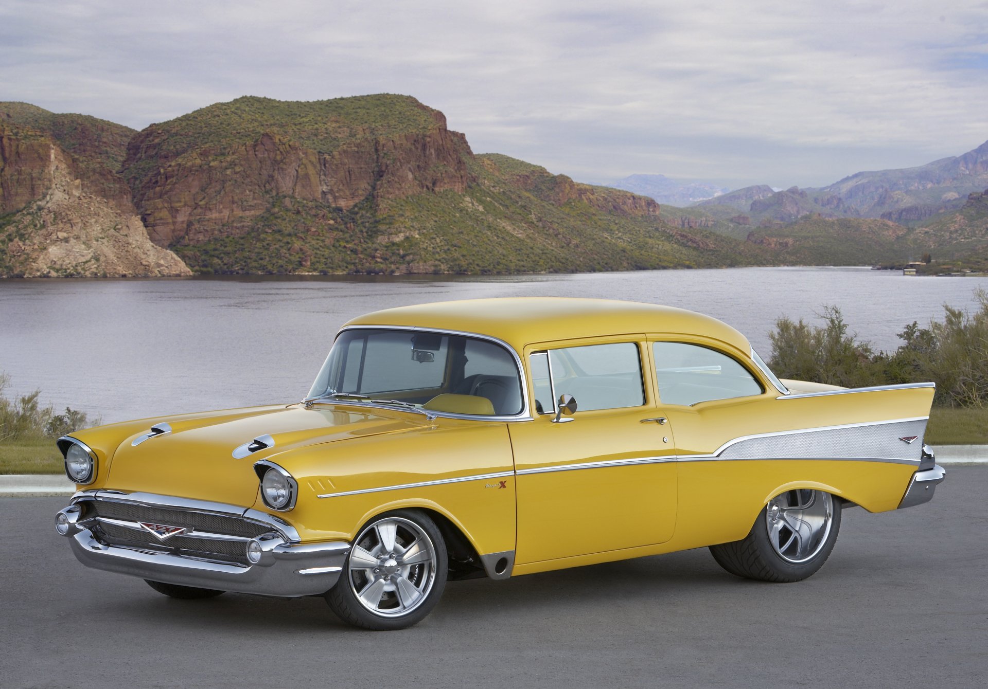 Download Yellow Car Car Chevrolet Chevrolet Bel Air Project X Vehicle Chevrolet Bel Air HD Wallpaper