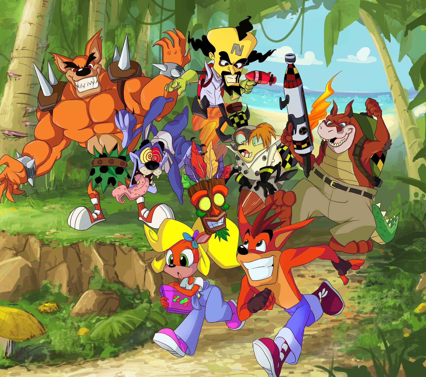 Crash Bandicoot Characters Wallpaper