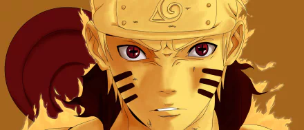 HD desktop wallpaper featuring Naruto Uzumaki in Sage mode from the anime Naruto. The close-up showcases his determined expression and distinctive face markings.
