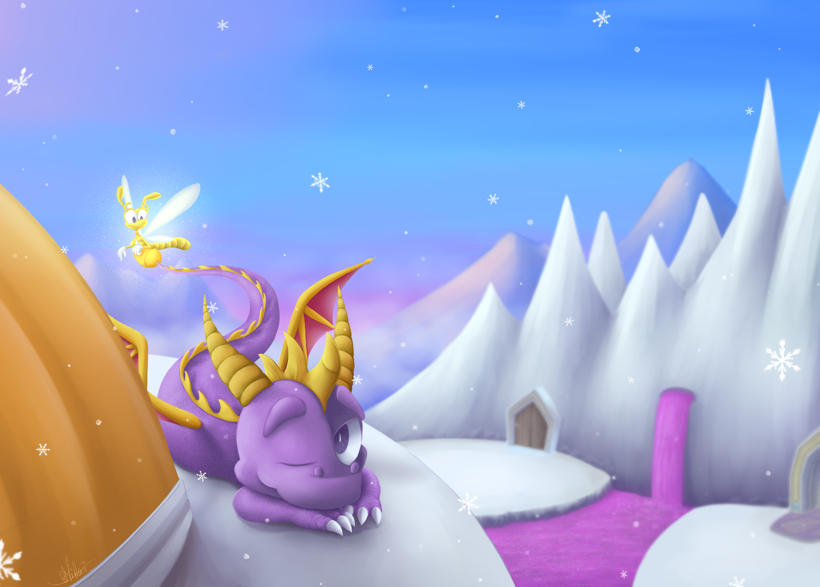 Spyro and Sparx by Millaii