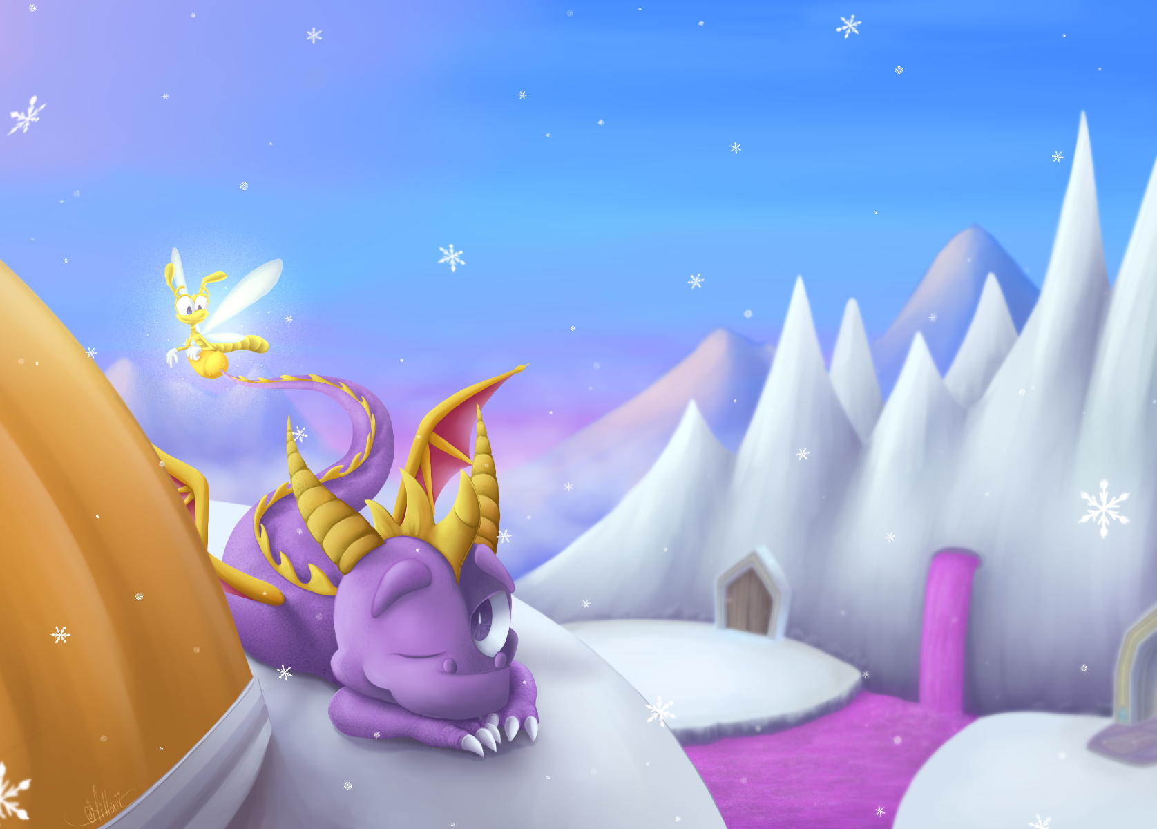 Sparx the Dragonfly Wallpaper by MonalisaTomatoSakura on DeviantArt