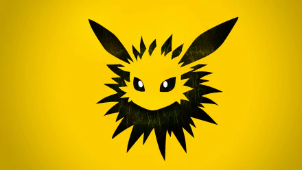 HD desktop wallpaper featuring Jolteon from the Pokémon series, showcasing its stylized yellow and black illustration against a bright yellow background. Tag: Eeveelutions, video game, Pokémon.