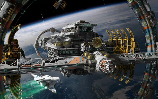Sci Fi space station HD Desktop Wallpaper | Background Image