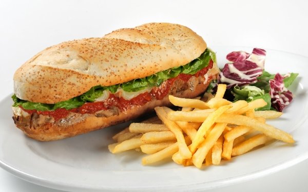 Food Sandwich Bread Roll Lunch French Fries Meal HD Wallpaper | Background Image