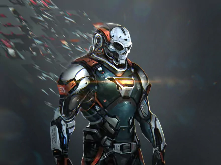 HD sci-fi desktop wallpaper featuring a sleek, futuristic robot with glowing accents against a dark, dynamic background.