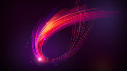 An abstract HD wallpaper featuring a dynamic wave of purple and orange hues, creating a vivid and flowing visual effect against a deep background.