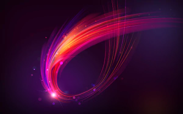 An abstract HD wallpaper featuring a dynamic wave of purple and orange hues, creating a vivid and flowing visual effect against a deep background.