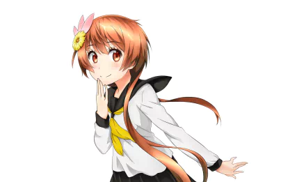 Marika Tachibana from the anime Nisekoi is portrayed in this vibrant HD desktop wallpaper, featuring her playful expression and distinctive school uniform.