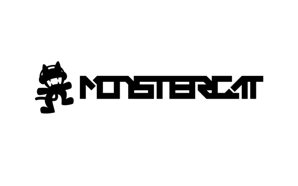 A minimalist HD desktop wallpaper featuring the Monstercat logo, embodying the essence of dubstep music with a striking white background.