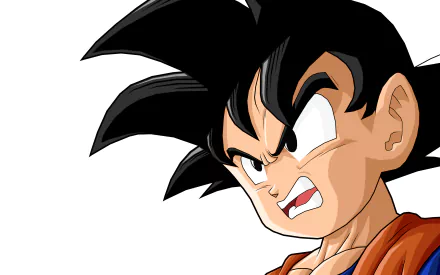 Goten from Dragon Ball Z features prominently in this HD anime wallpaper, showcasing his determined expression and signature spiky hair against a clean background.