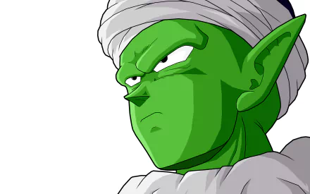 HD wallpaper featuring Piccolo from Dragon Ball Z, showcasing the iconic green-skinned character with his distinctive turban and serious expression against a clean background.