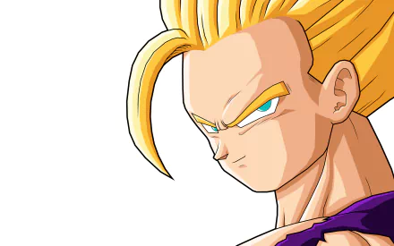 Gohan from Dragon Ball Z features prominently in this HD anime wallpaper, showcasing his iconic look and powerful expression against a clean background.