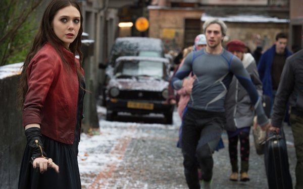 Movie Avengers: Age of Ultron The Avengers Aaron Taylor-Johnson Quicksilver Scarlet Witch Elizabeth Olsen Wanda Maximoff HD Wallpaper | Background Image