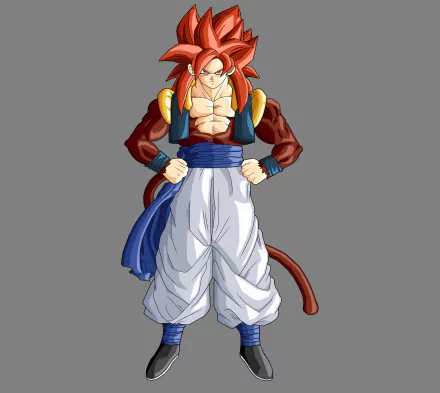 HD desktop wallpaper featuring Super Saiyan 4 Gogeta from Dragon Ball GT, showcasing the powerful fusion from the Dragon Ball universe.