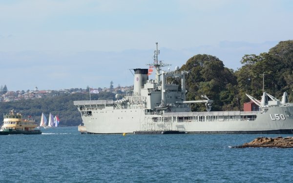 Military HMAS Tobruk (L50) HMAS Tobruk Landing Ship Boat Navy Australia HD Wallpaper | Background Image