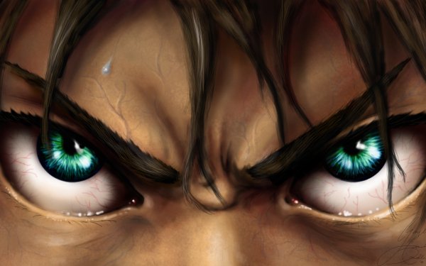 Anime L'Attaque des Titans Eren Yeager Shingeki No Kyojin Angry Close-Up Green Eyes Fond d'écran HD | Image