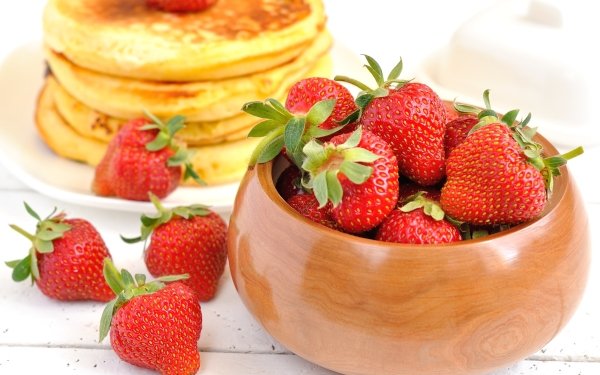 Food Strawberry Fruits Pancake HD Wallpaper | Background Image
