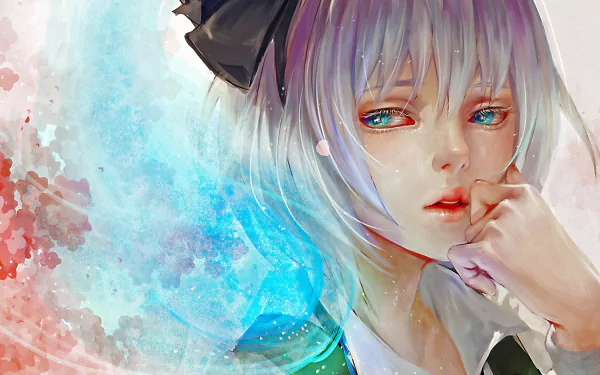 HD anime desktop wallpaper featuring Youmu Konpaku from Touhou, showcasing detailed, vibrant art with soft colors and expressive eyes.