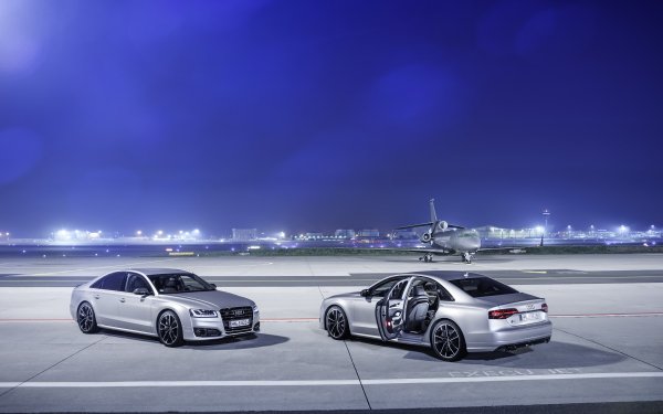 Vehicles Audi S8 Audi Car Airport Aircraft Airplane Silver Car HD Wallpaper | Background Image