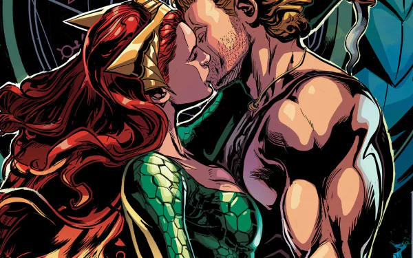 kiss Arthur Curry Mera (DC Comics) Comic Aquaman HD Desktop Wallpaper | Background Image