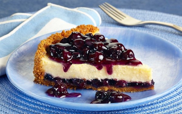 Food Pie Blueberry Cheesecake Dessert Sweets HD Wallpaper | Background Image