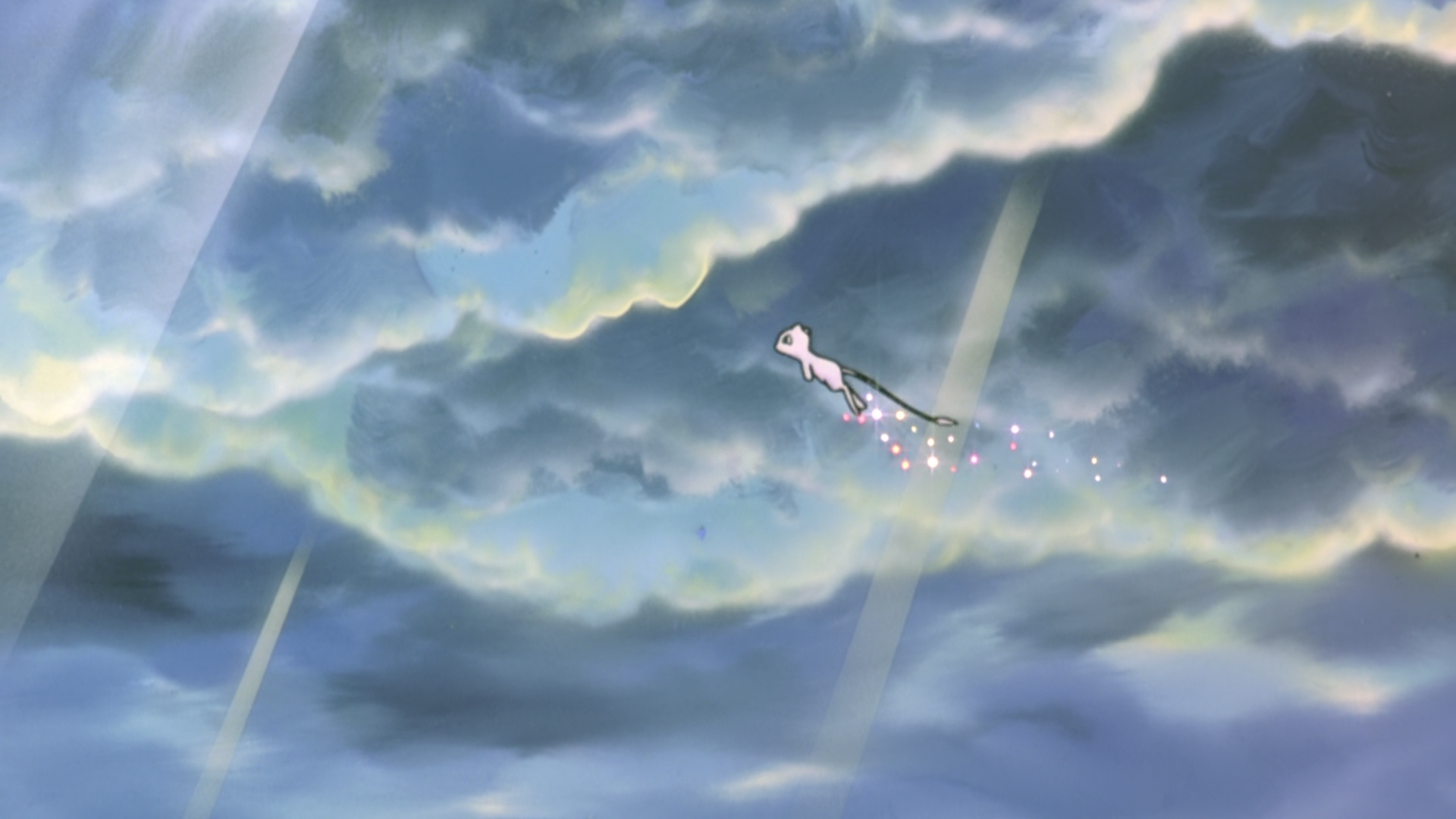 Mew pokemon flying in the sky