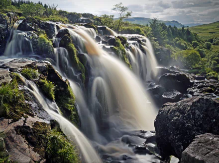 Scotland landscape nature waterfall HD Desktop Wallpaper | Background Image