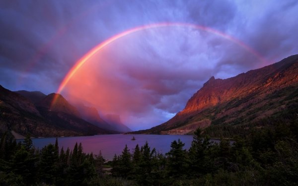 Earth Rainbow Lake Mountain Nature Landscape Cloud HD Wallpaper | Background Image
