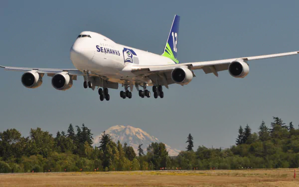  Boeing 747 in the Seattle Seahawks Livery
