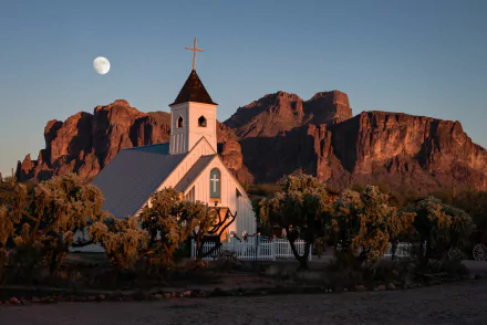 religion mountain moon religious church HD Desktop Wallpaper | Background Image