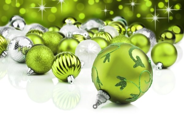 Día festivo Navidad Verde Christmas Ornaments Bola Decoration Fondo de pantalla HD | Fondo de Escritorio