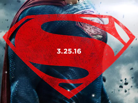 HD wallpaper featuring the iconic Superman logo from the movie *Batman V Superman: Dawn of Justice*, marked with the release date 3.25.16, set against a dynamic background.