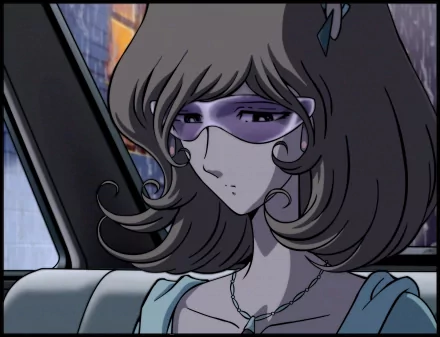 HD PC desktop wallpaper featuring an anime character from Interstella 5555: The 5tory of the 5ecret 5tar 5ystem, with muted colors and a contemplative expression.