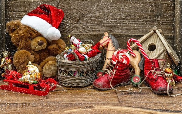 Holiday Christmas Teddy Bear Christmas Ornaments HD Wallpaper | Background Image