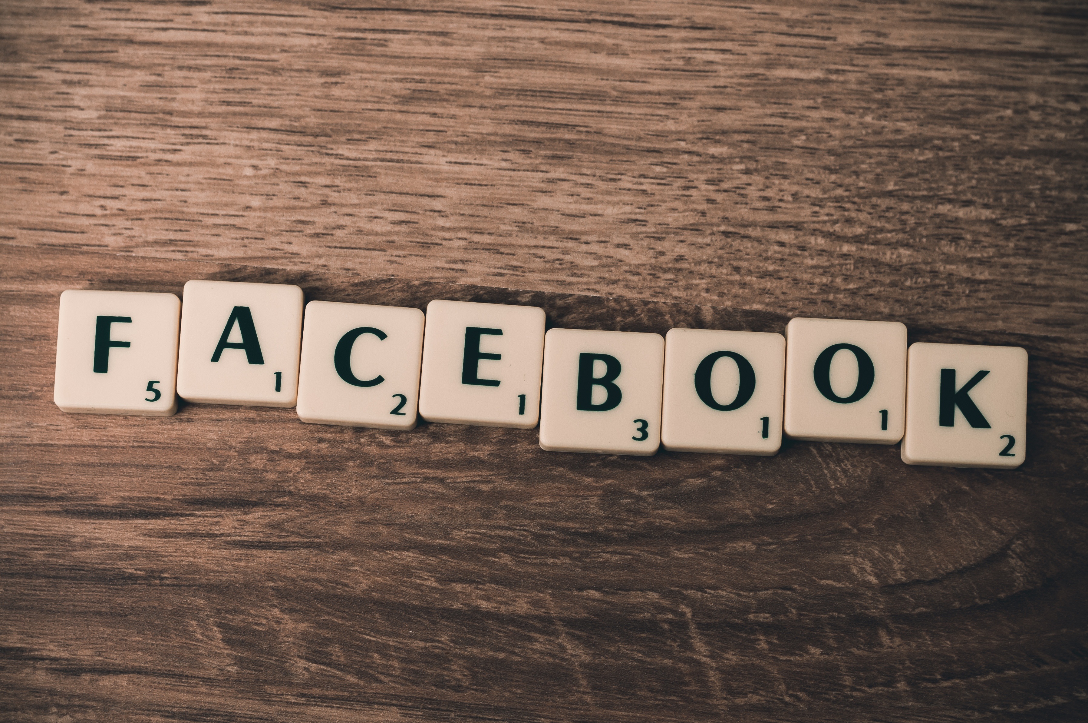Facebook spelt with scrabble letters by FirmBee