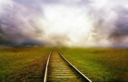  Fantasy Art, Railway Tracks by Larisa Koshkina