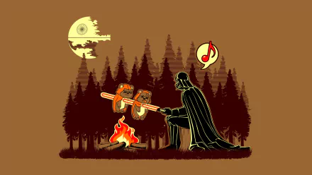  Darth Vader Cooking Ewoks over a Camp Fire