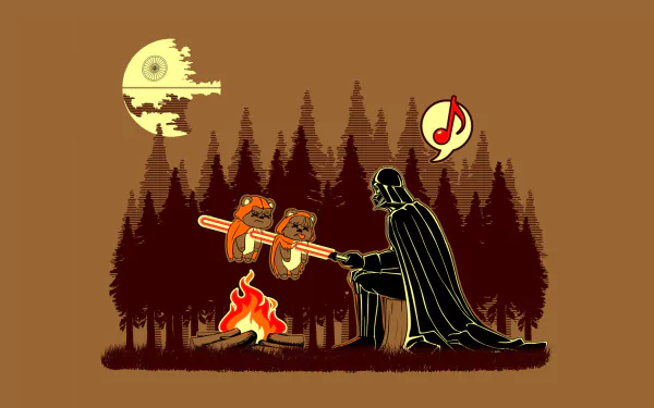  Darth Vader Cooking Ewoks over a Camp Fire