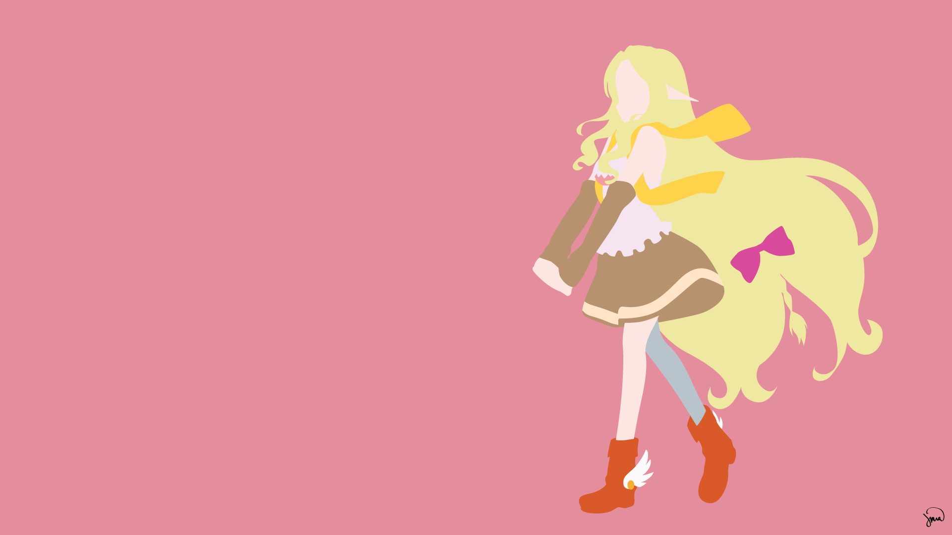 Download Minimalist Bow (Clothing) Skirt Boots Long Hair Blonde Fiel Nirvalen Anime No Game No Life  HD Wallpaper by Greenmapple17